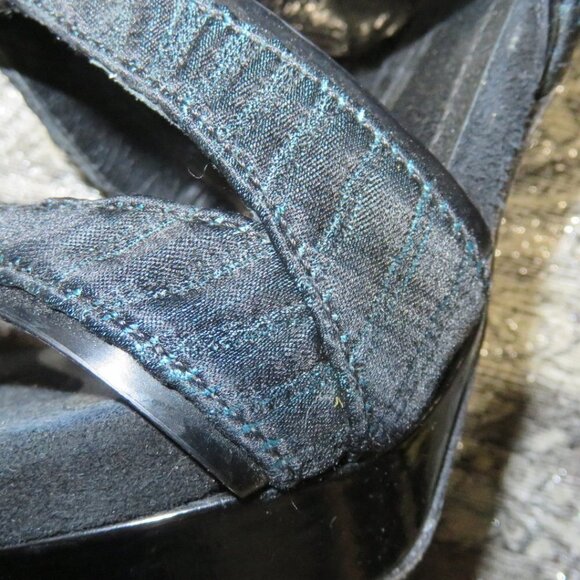 Aperlai Black Green Cutout Peep Toe Heeled Stilettos Heels Sandals Size 37 US 7 - Picture 15 of 15